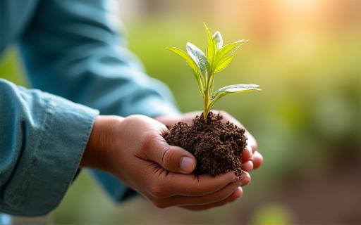 Soil testing scientist in lab