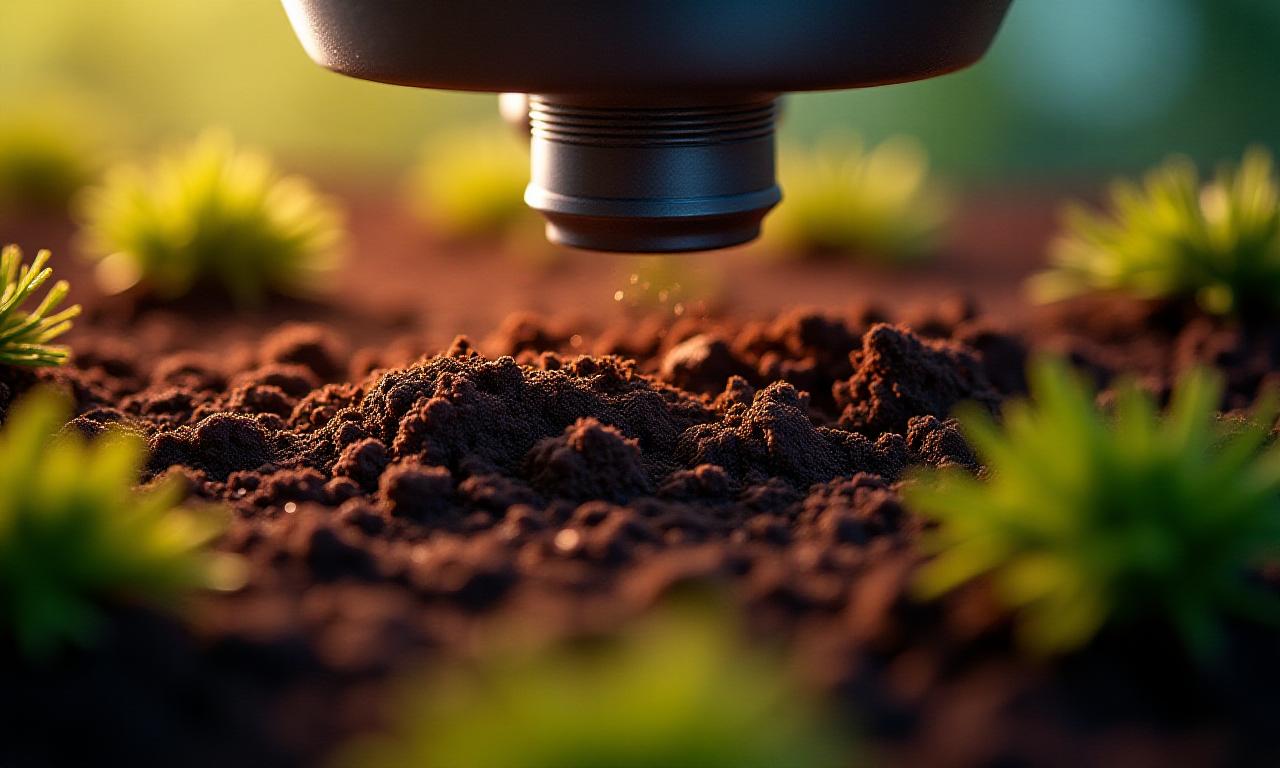 Close up of organic soil analysis